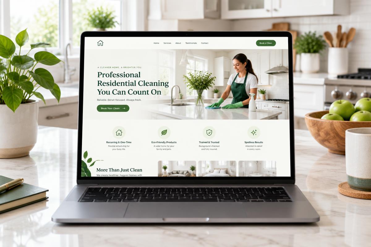 Cleaning company concept website preview