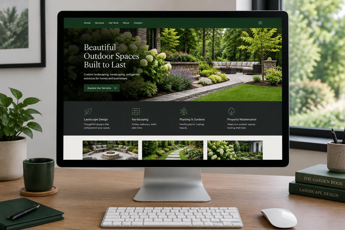 Landscaping company concept website preview